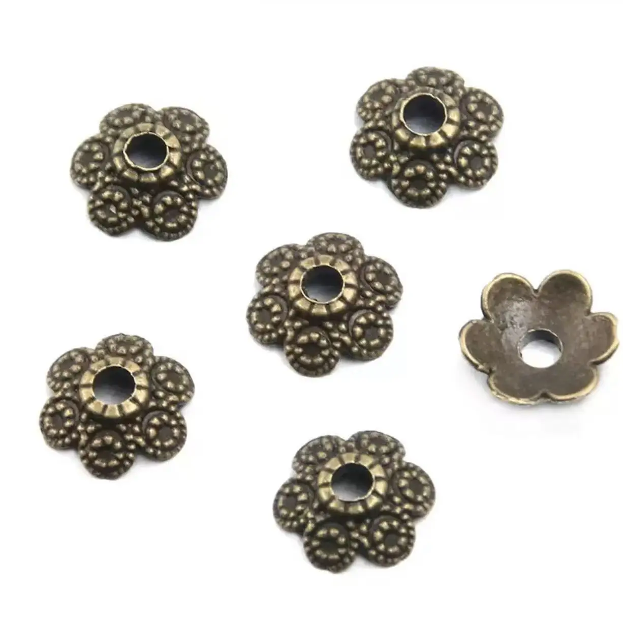 

50pcs 10mm Zinc Alloy matel tibetan silver color vintage spacer bead caps HW2535