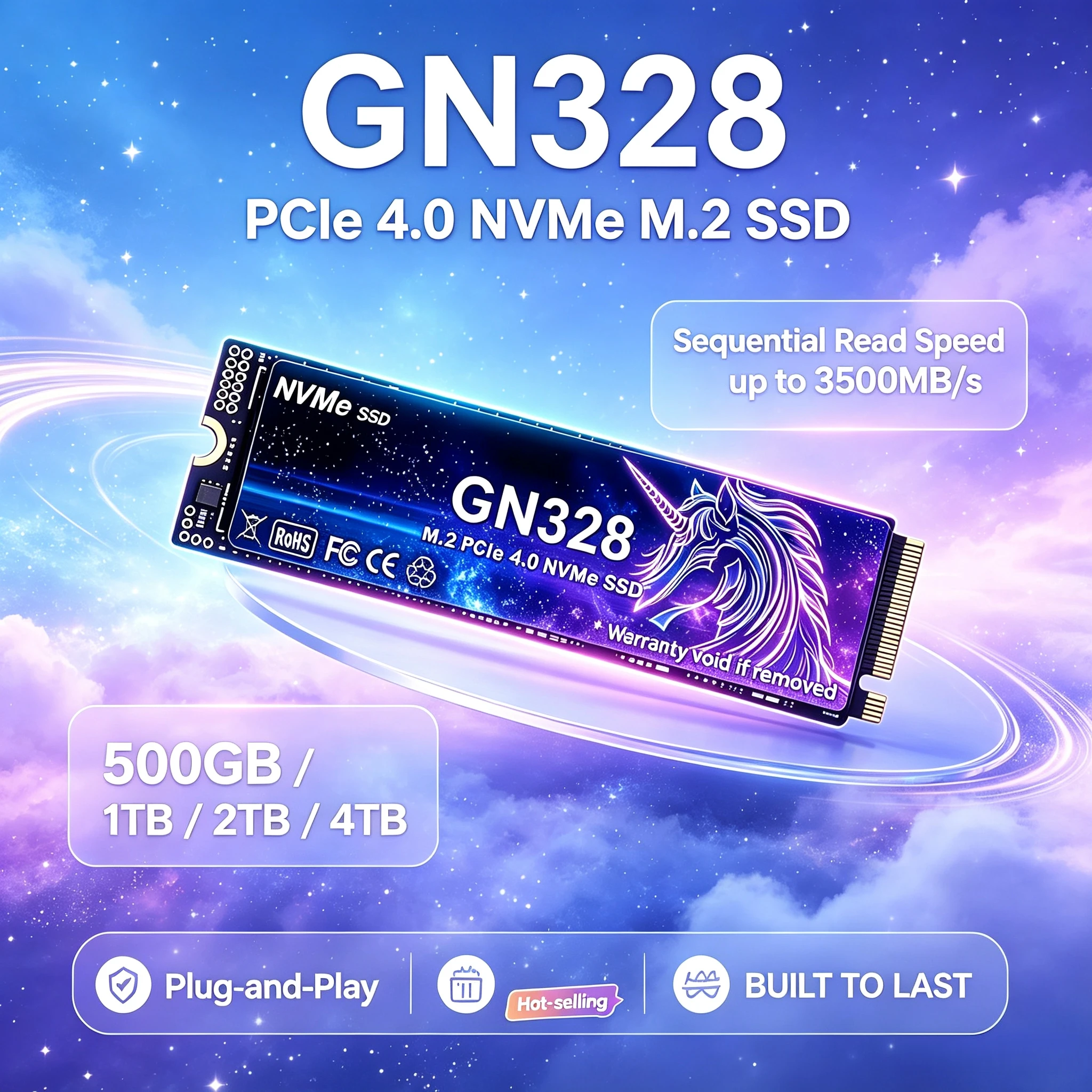 Pc Gaming Second - PCIe4 NVMe SSD GN328 M.2 500GB