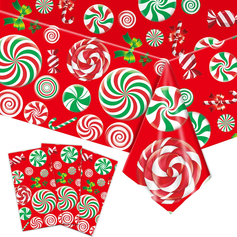 Christmas Tablecloth Santa Claus Snowman Tablecloth Christmas Decorations Xmas Disposable Table Cover New Year Party Supplies