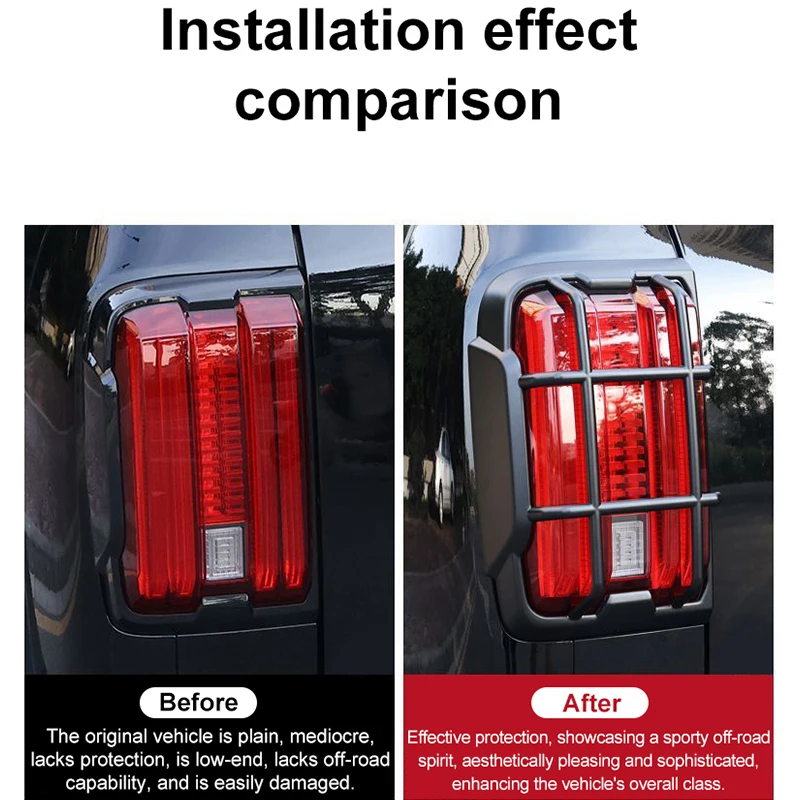 غطاء الضوء الخلفي للسيارة لخزان GWM 300 2025 ملحقات 2021 2022 2023 2024 ملصق حماية الإطار ديكور الجزء الخارجي للسيارات #4