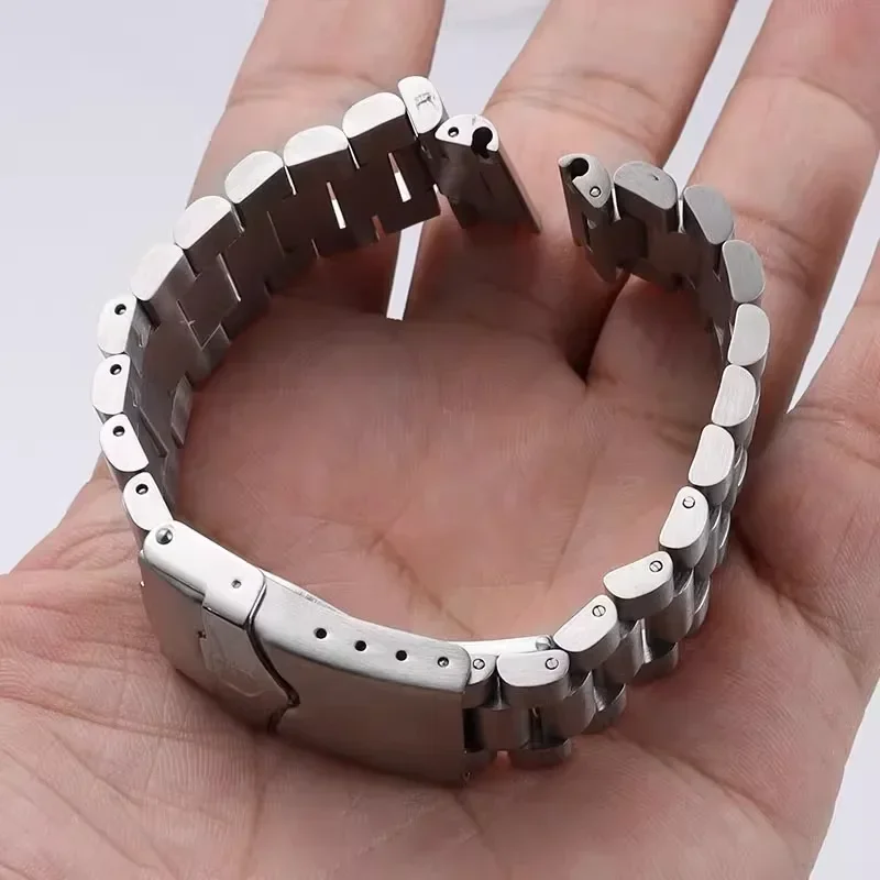 316L Stainless Steel Watch Accessories Band 22MM 20MM Silver Solid Links Bracelet Fit For Tag Heuer Carrera F1 Men Watch Straps