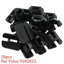 Nylon Retainer Holder Pad Clip For Volvo Black Clip-On For Volvo 9182822 Heat Retainer 20Pieces Hood Insulation Left