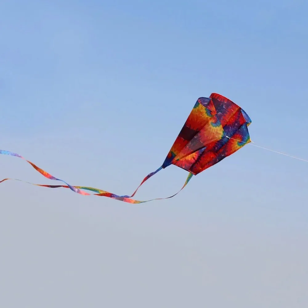 Nuevo cometa parafoil de arcoíris Easy Fly, cometa voladora de cola larga Ripstop de poliéster con línea de cometa, cometa de bolsillo voladora, juguetes para exteriores