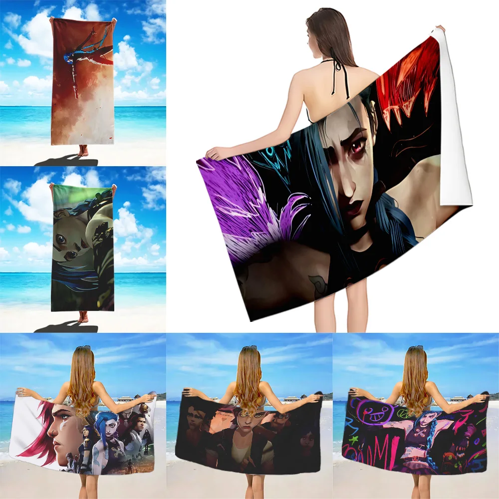 

Arcane League of Legends Beach Towel Microfiber Sand Free Quick Dry Soft Sandproof Pool Towels Gift for Women Travel