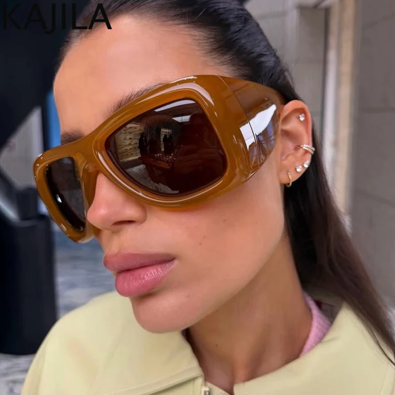 

Oversized Shield Mask Sunglasses Women 2026 Luxury Y2K Punk Goggle Thick Frame Sun Glasses Wrap Around Shades Windproof Eyewear