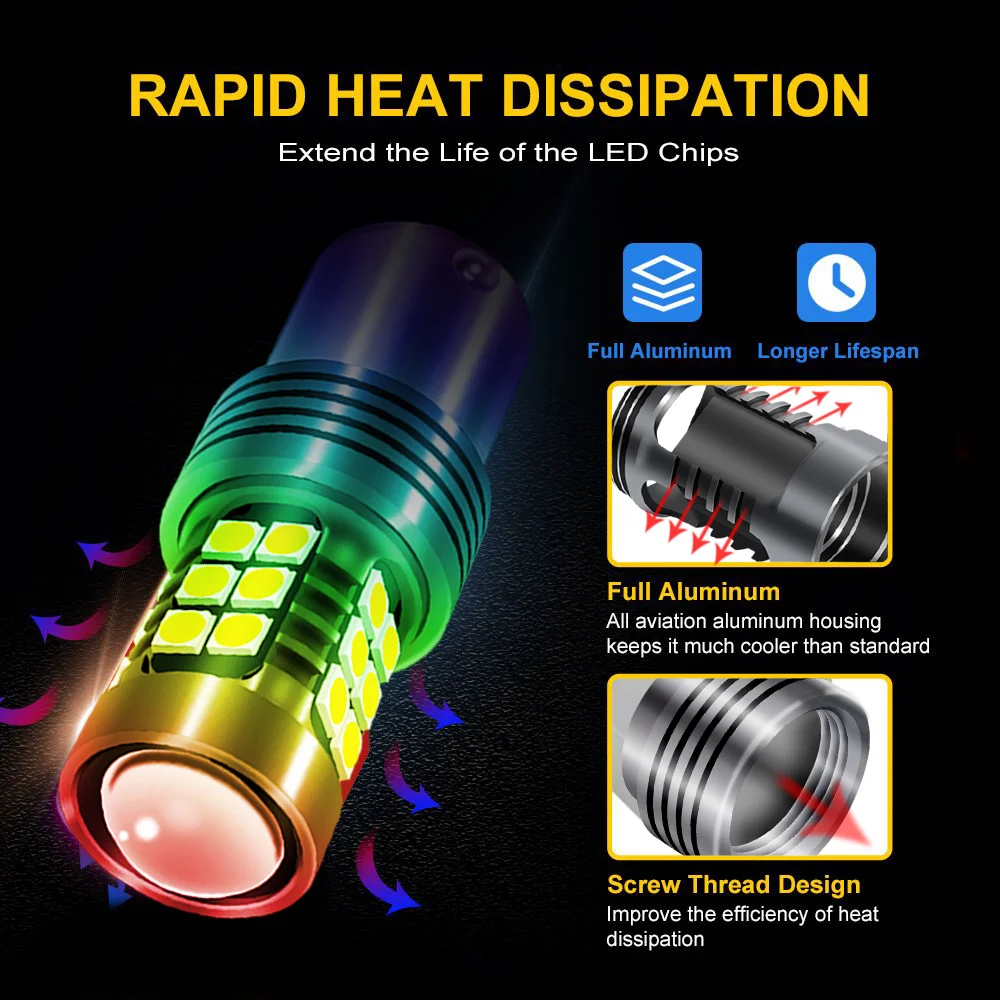 2 قطعة 1156 مصباح إشارة LED لمبة سيارة عكس الضوء الذيل مصباح لسيارات BMW 6-Series E63 6-Series للتحويل E64 2004-2010 اكسسوارات