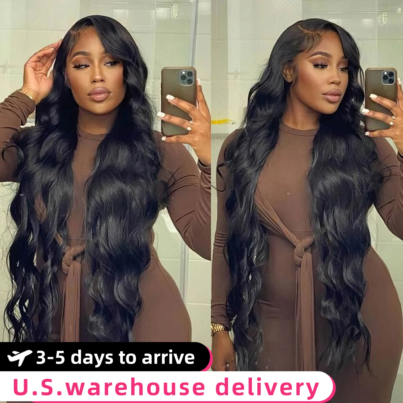 42 inch Hd Lace Front Wig hair humain 100 natural Body Wave 13x6 Lace Frontal Wig glueless Human Hair Wig for women