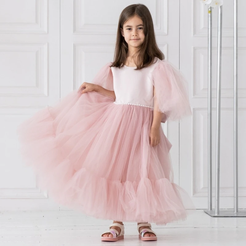 flower-girl-dresses-pink-tulle-puffy-with-bow-short-sleeve-for-wedding-birthday-party-banquet-princess-gowns