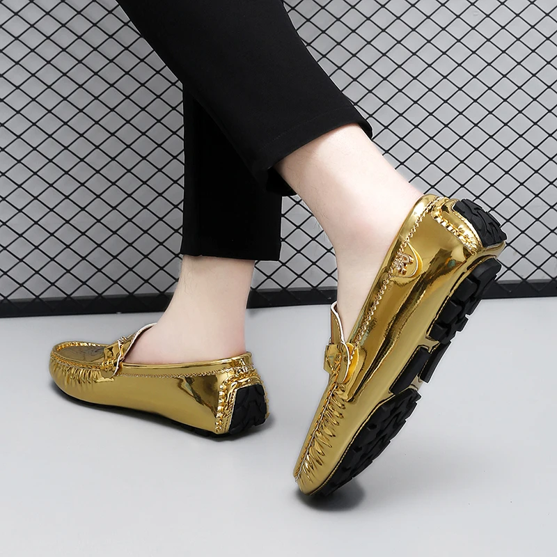 2025 New Soft Sole Slip-On Lazy Loafers Shoes Handmade Men's Couple Casual Driving Walking Footwear Italian Motorcycle Boots