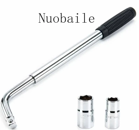 Telescopic extending lug wheel nut wrench L shape type Spanner set socket wrench