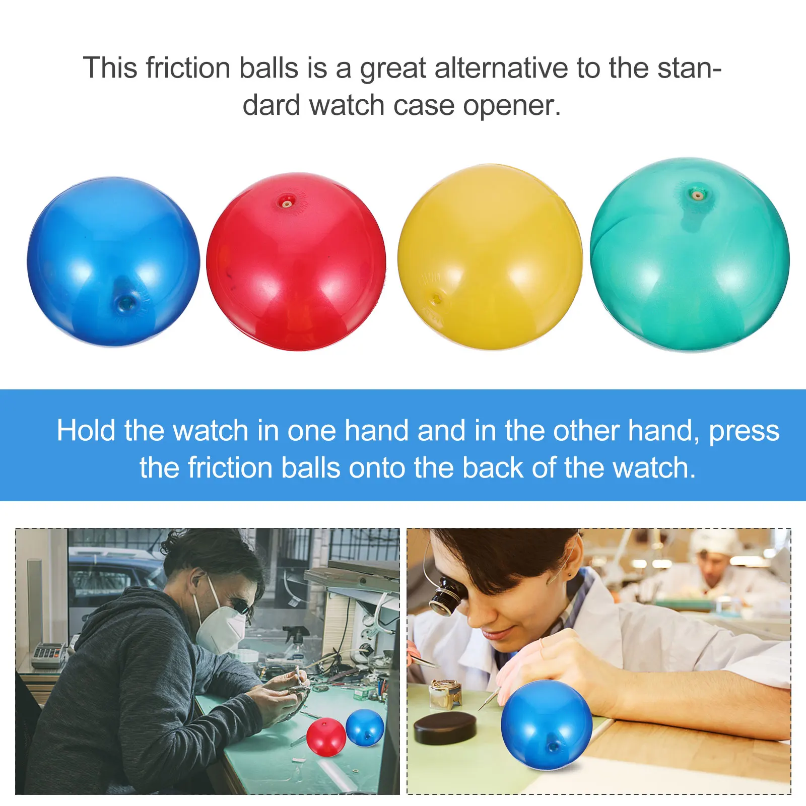 

4 Pcs Rubber Balls Watch Opener Opener Repair Watch Case Open Balls Tools Precise Safe Case Opening Watchmakers Accessories