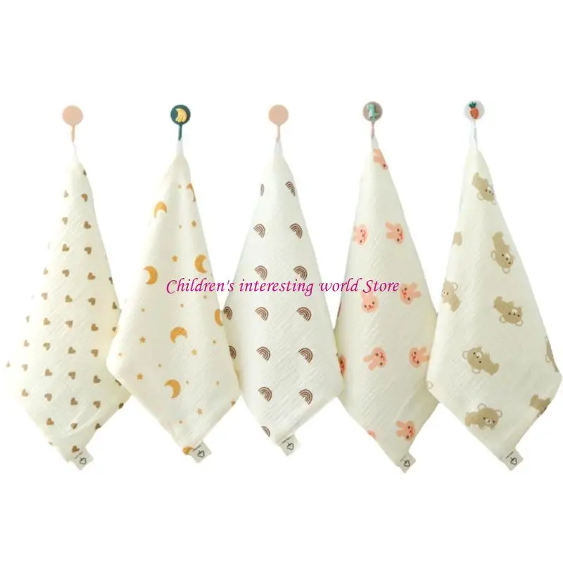 

27x27cm Baby Square Towel 4-Layers Infant Saliva Towel Cartoon Print Face Towel Breathable Hand Towel Burp Cloth 425F