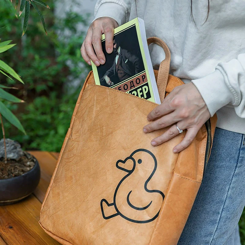 Vintage Dupont Kraft Paper Backpack Waterproof Large Capacity Casual Laptop School Bag for Man and Woman Commuter Travel