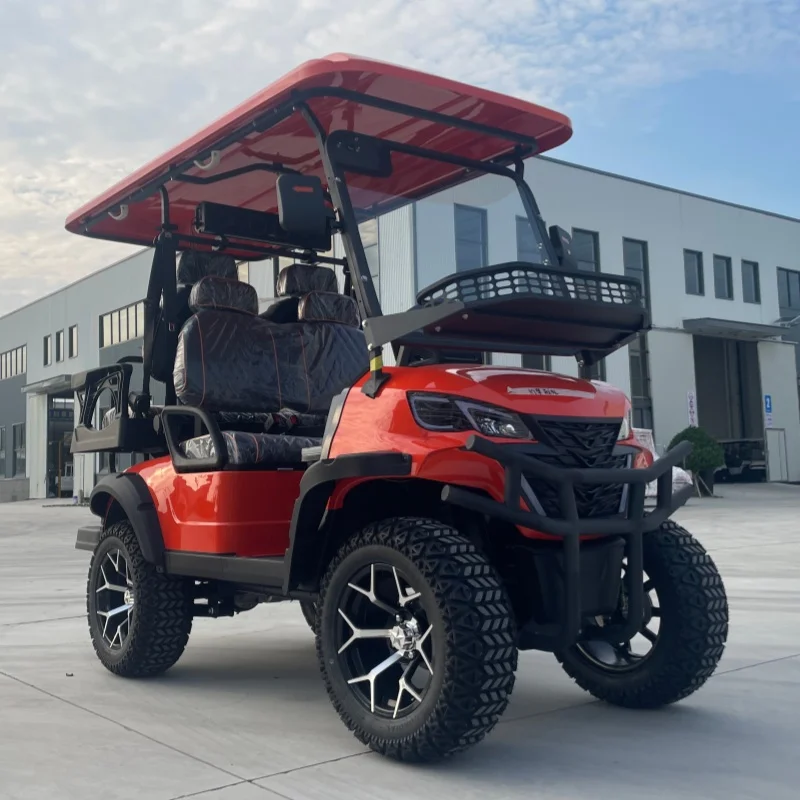 Wholesale Comfortable Golf Cart Cheap 4 Seater Electric Golf Cart 48V Golf Buggy Bumper Front Basket Sound Bar 14 Inch Wheel