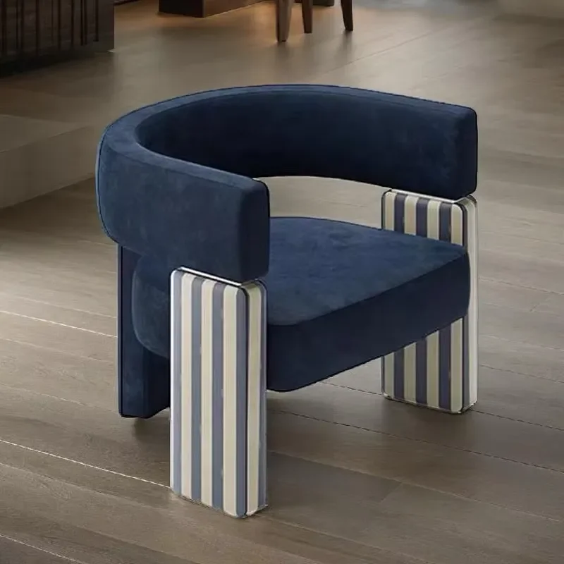 Hot Sell Modern Living Room Furniture Set Velvet Upholstered Armchair Pure Color Fabric High End Single Leisure Chair