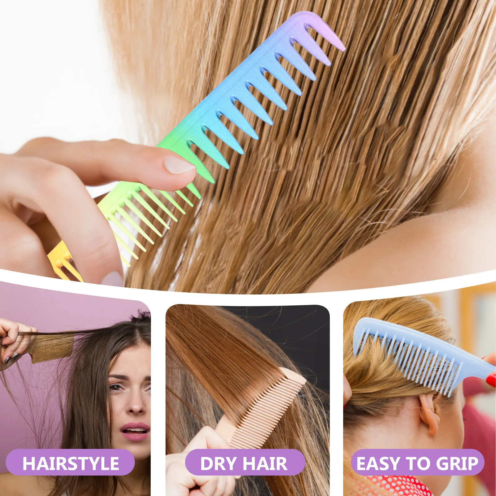 3Pcs Sisir Potong Rambut Salon - Home Barber ulasan dan harga