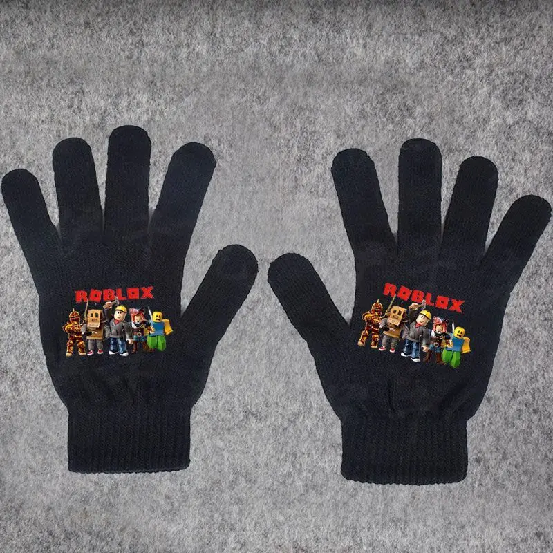 

Перчатки ROBLOX: Теплые модные вязаные перчатки с аниме-принтом для зимы, подарок