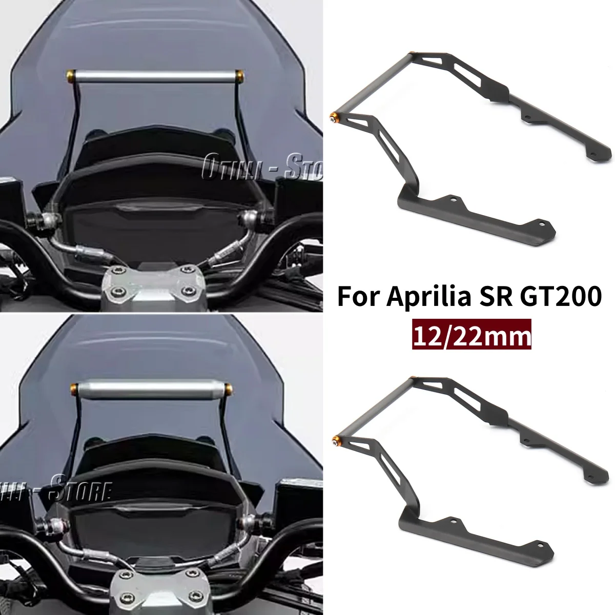 

Мотоциклетный навигационный кронштейн 12 мм/22 мм, держатель для телефона с беспроводной зарядкой, GPS-подставка для Aprilia sr gt200 SR GT200 GT 200 2022 2023