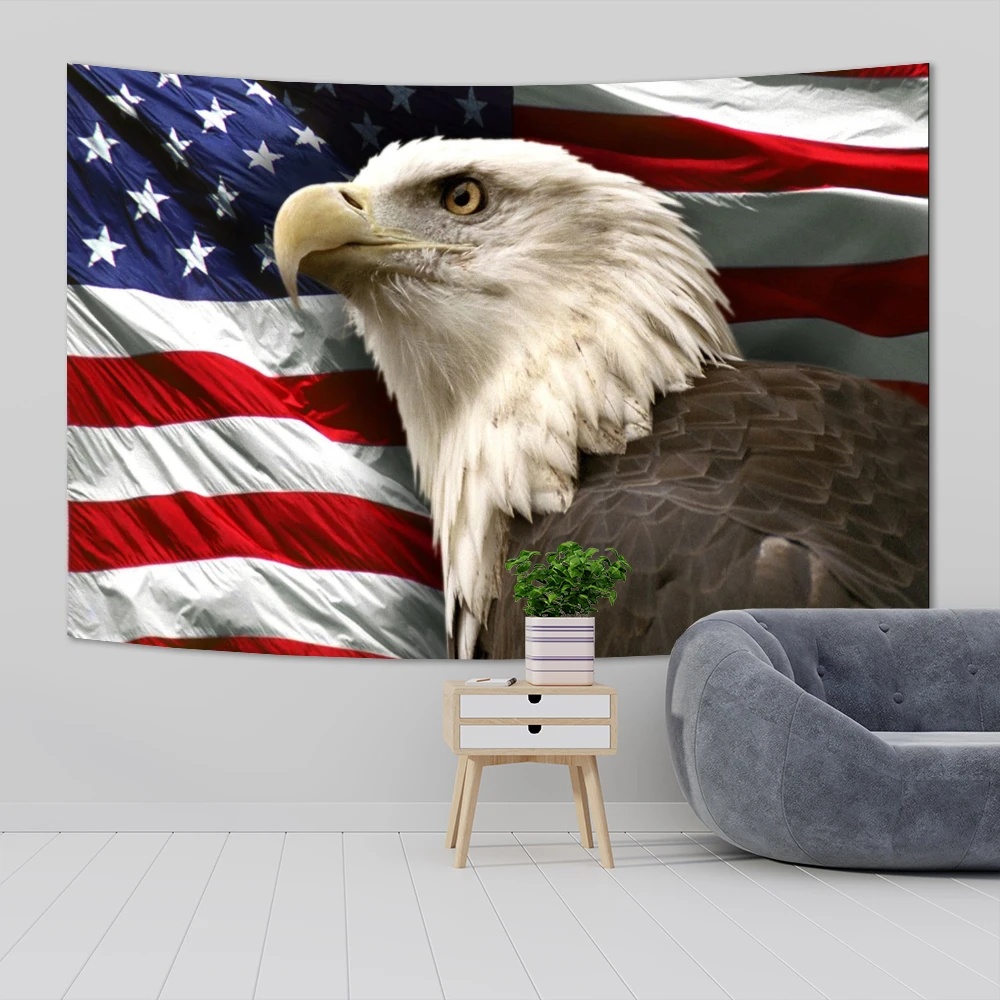 90X150CM Eagle God Bless America Flag Tapestry Room Decoration macrame Tapestry boho decor wall tapestry