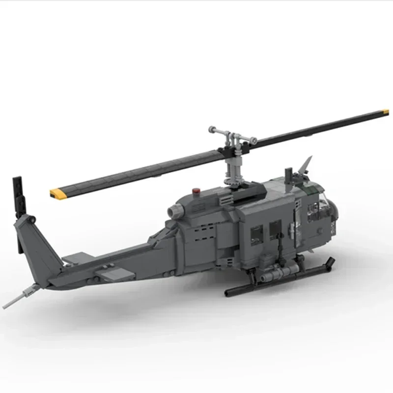 Military Model Moc Building Bricks UH-1H Iroquois Huey Helicopter Technology Modular Blocks Gift Christmas Toy DIY Sets Assembly