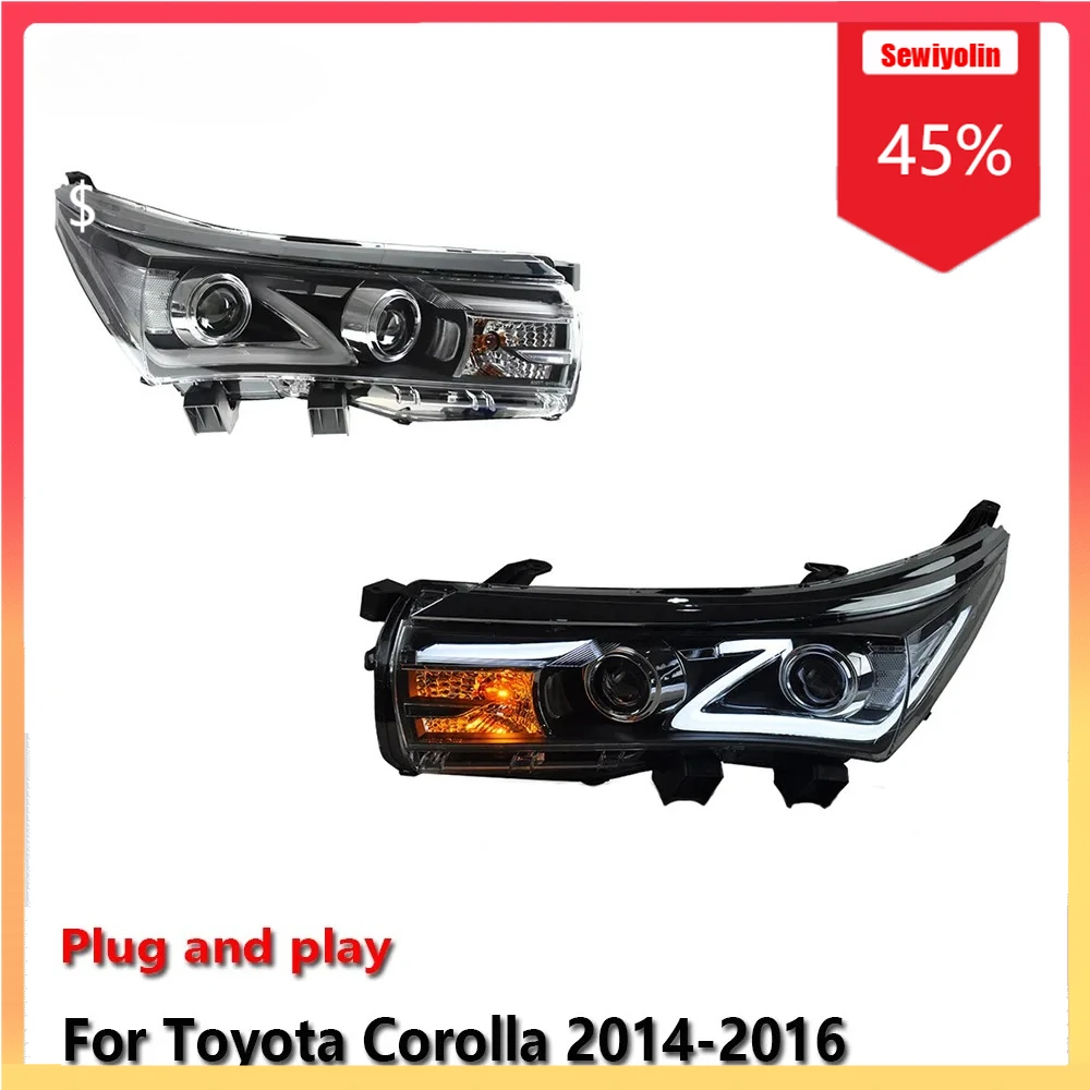 

Car LED Headlight Automobile Parts For Toyota Corolla 2014-2016 Fog DRL Brake Turn Signal Lamp Plug and Play