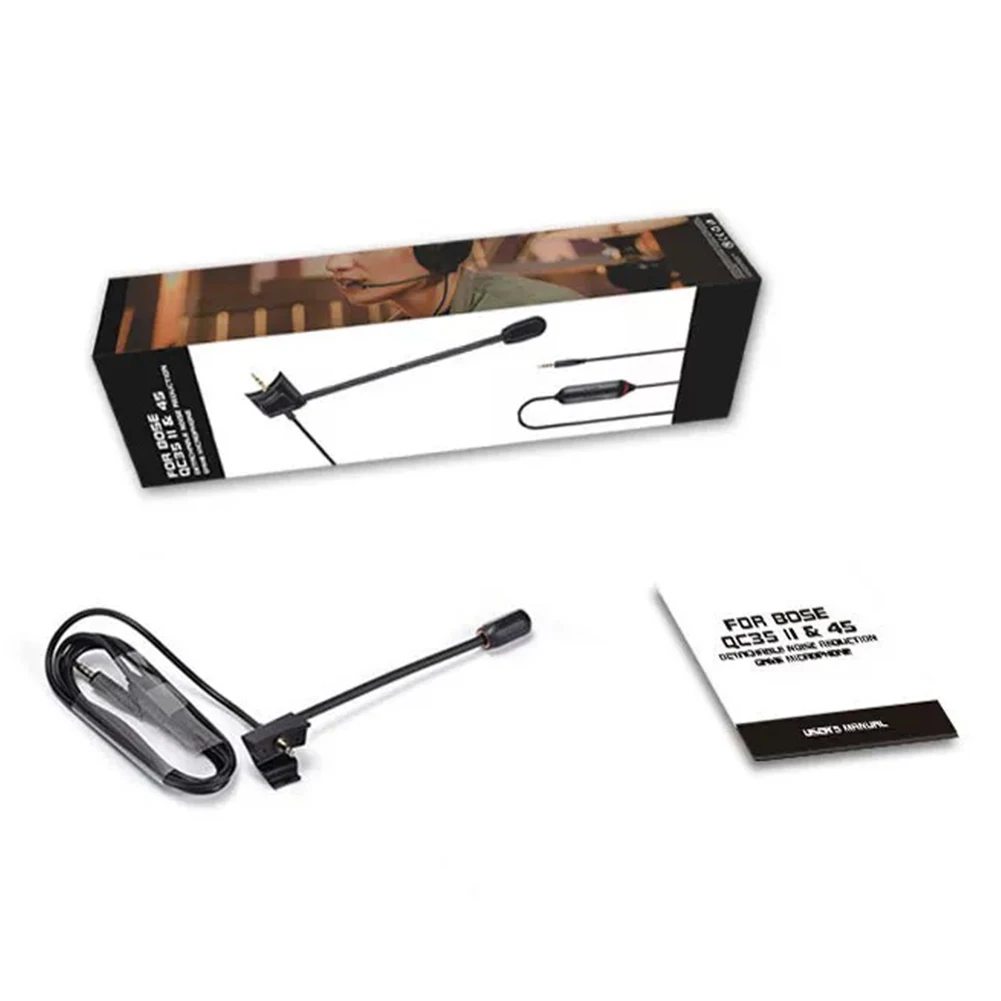 Gaming-Headset-Mikrofon, 3,5-mm-Stecker, abnehmbares Gaming-Boom-Mikrofon, geräuschunterdrückendes Kabel-Boom-Mikrofon für QC35/QC45