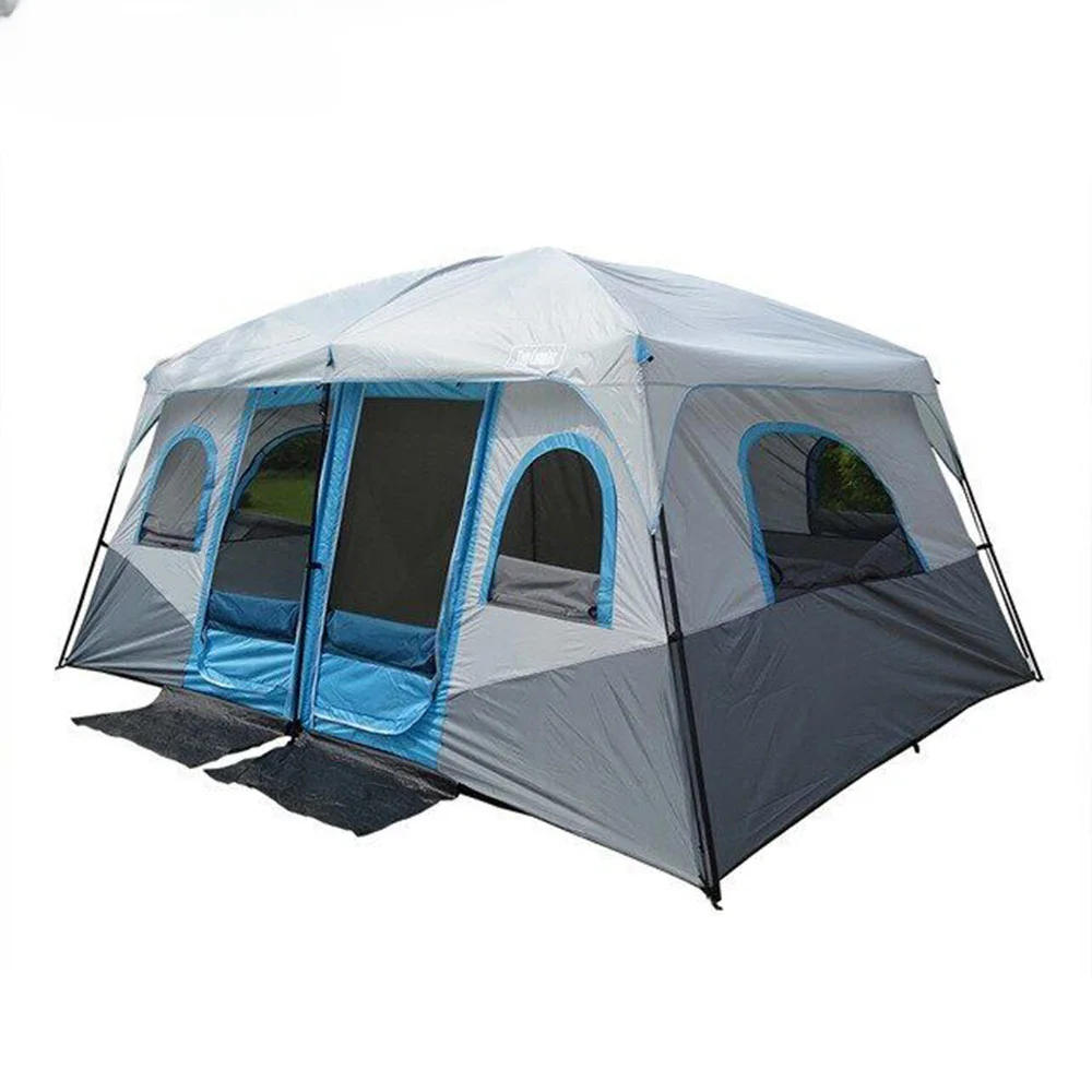 WOQI Outdoor 8-12 People's Space Double Layer Waterproof Home Camping Tent