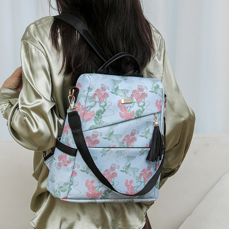 Women Schoolbag Waterproof Large Capacity School Backpack Smooth Zipper Solid Color Teens Girl Casual Daypack Bag Student Supply