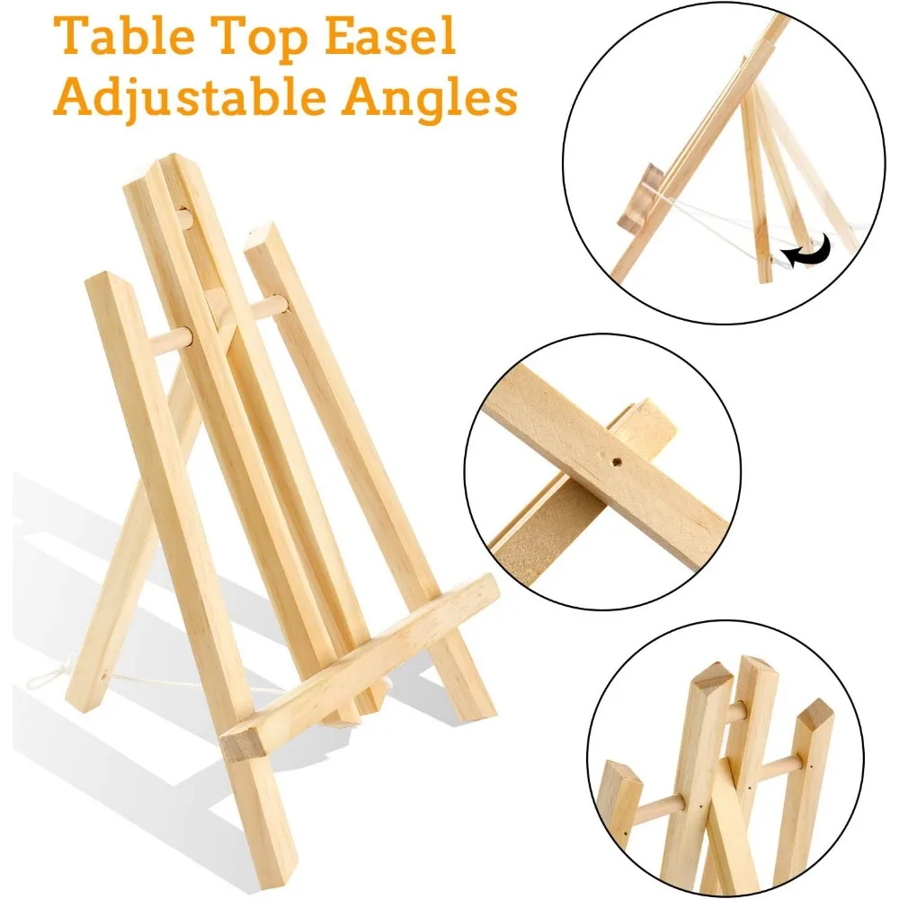 Wood Easels, Easel Stand for Painting Canvases, Art, and Crafts. (11.8 inch, 20 Pack), Tripod, Painting Party Easel, Kids Stude