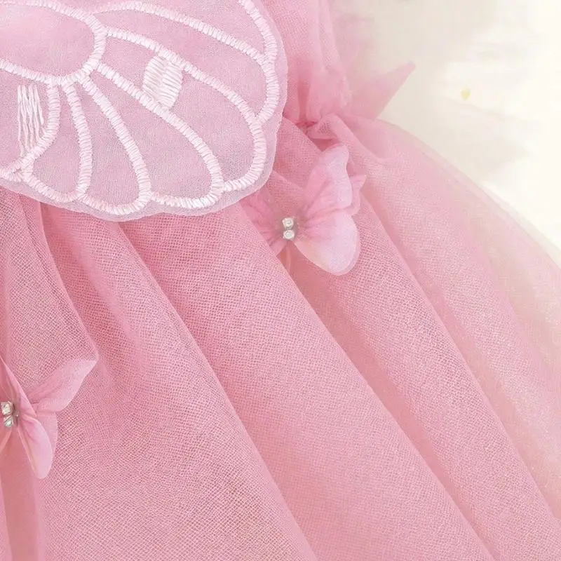 A5YC Infant Photography Outfit Layered Tulle Dress And Butterfly Hairband Set For Newborn Girls Photo Studio