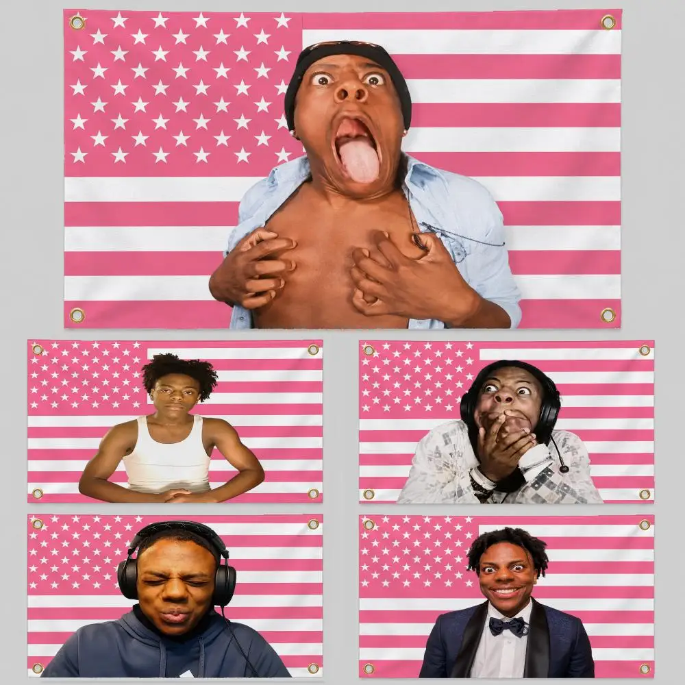 Celebrity IShowSpeed Speed Gang Memes Flags Wall Hanging Background Flag Wall Decor Banners for Outdoor Bedroom Dorm Room Decor