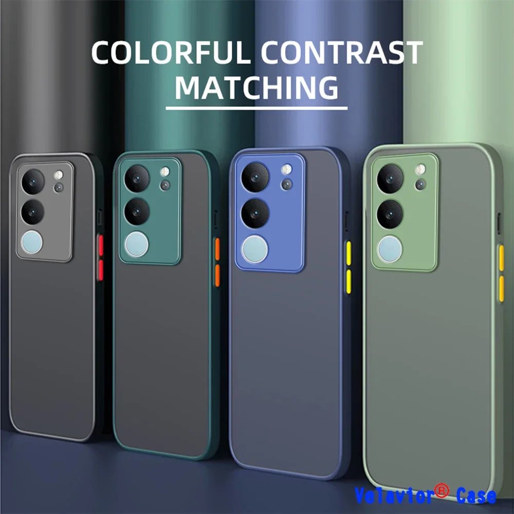 

For Vivo V29 Case Full Camera Len Protective Matte Shockproof Back Cover for Vivo V29 V 29 Silicone Soft Protective Phone Case