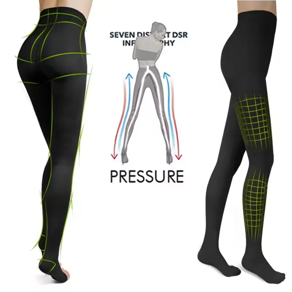 

Women Medical Pressure 20-30mmHg Pantyhose Anti Varicose Antithrombotic Large Elastic prevent Edema Leg Compression Tights