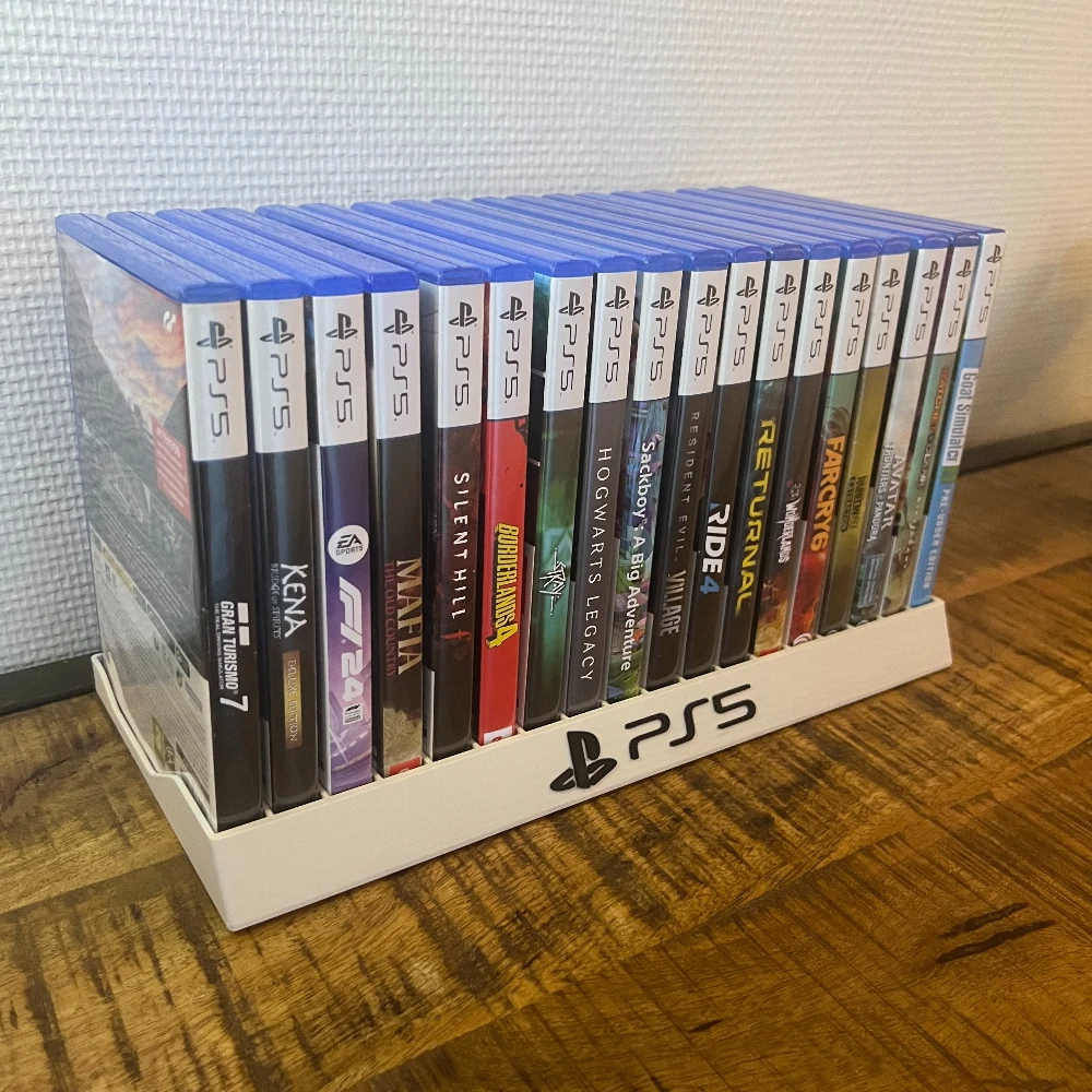 3D Printed Game Disc Holder For PS5 14 Disc Capacity Storage Bracket Organizer Space Saving Console Accessory