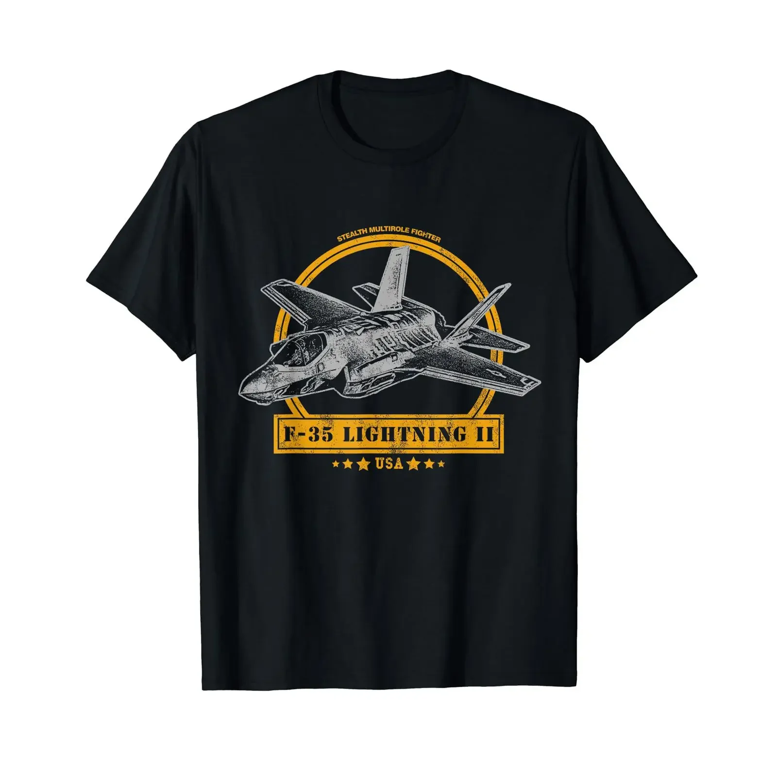 F 35 Lightning II Aeroplane T Shirt vintage Washed Stylish Stretched Versatile homme Breathable fashion Top For Everyday Wear
