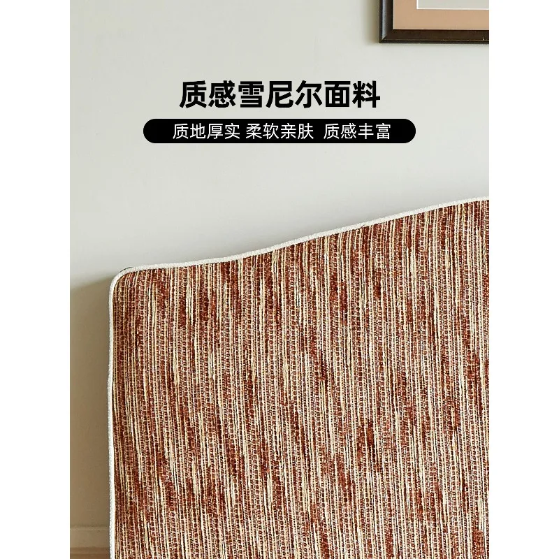 Panda Sleep/Jimei Headboard/Mocha Caramel Striped French Vintage Arched Merard Style Fabric Backrest Panel