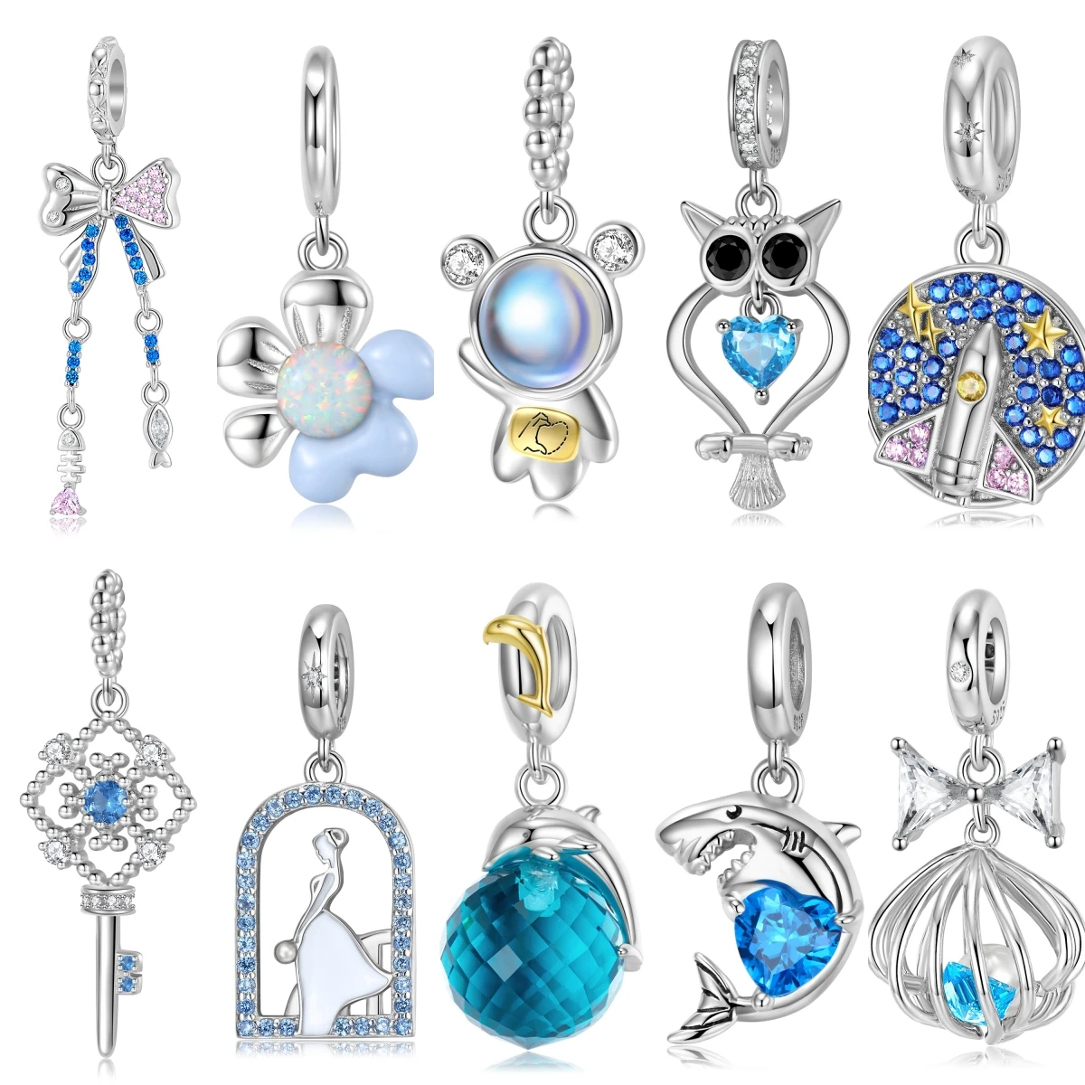 

925 Sterling Silver Christmas Mother's Day Family Love Flower Charm Gift Zircon Irregular Charm Fit Original Bracelet Diy Acces