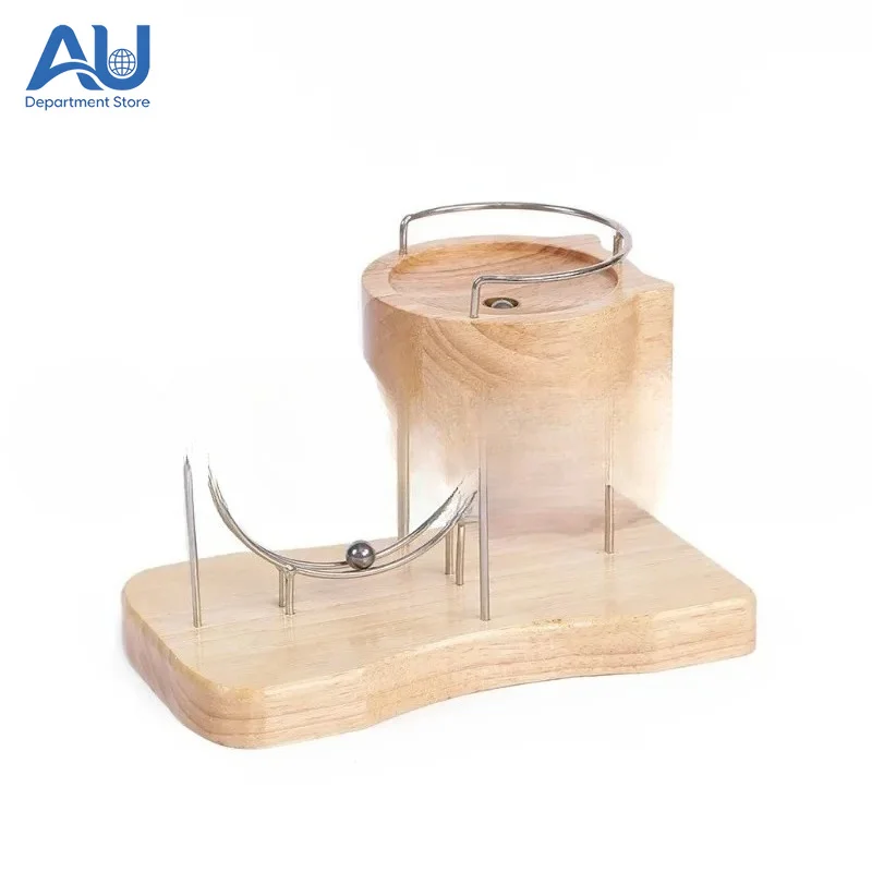 Wooden Steel Ball Kinetic Art Perpetual Motion Machine Desk Decor Pressure Relief Toy Silent Dynamic Ornament Decoration Home
