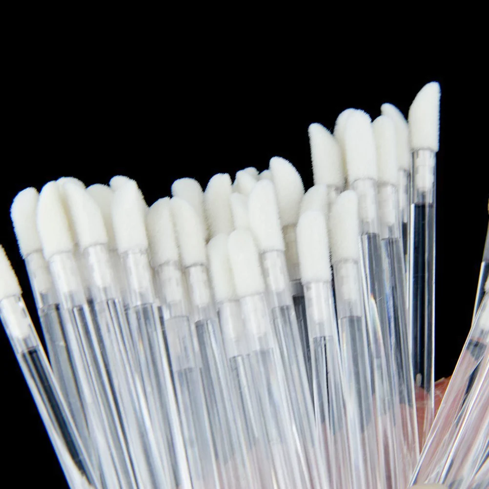 

150Pcs Disposable Lip Brush Transparent Fiber Soft Bristle Lipstick Applicators Makeup Tool Glossy Lip Wand Disposable Lipstick