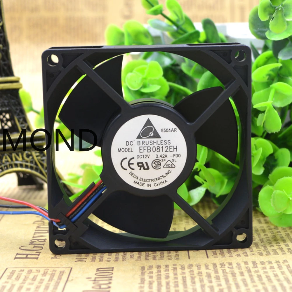 EFB0812EH Delta 8CM 8025 12V 0.42A Double Ball High Airflow Server Fan