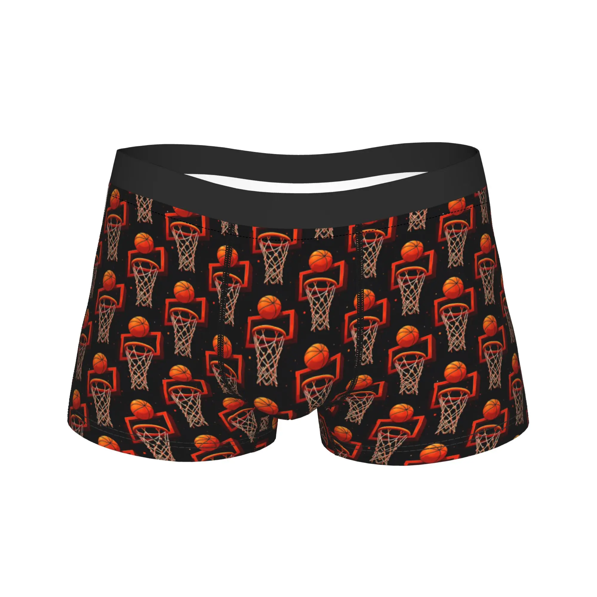Basketball Hoop And Ball Underwear  Comfortable Underpants Design Boxer Brief For Man Pouch Oversize Trunk