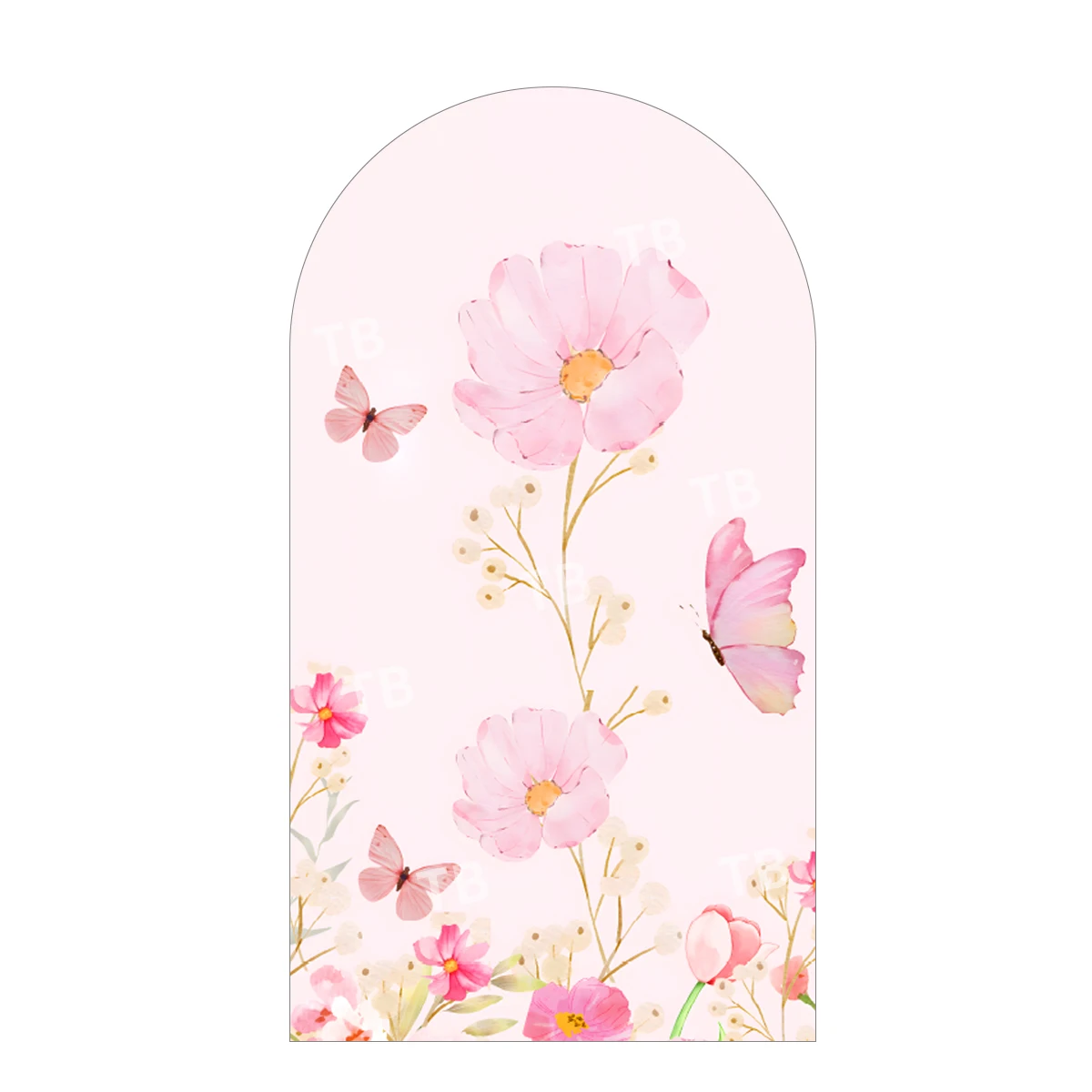 TB فراشة الزهور قوس خلفية غطاء لفتاة حفلة عيد ميلاد/ديكور الزفاف استحمام الطفل صورة خلفية جدار نسيج مرن #2