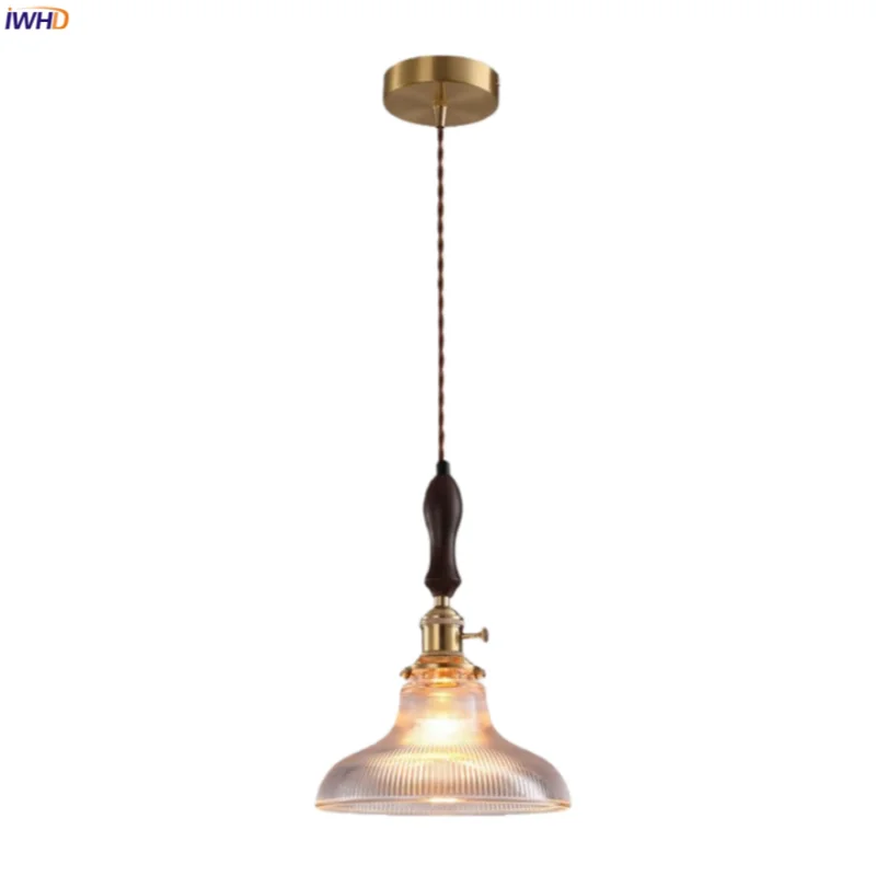 

IWHD Nordic Minimalism LED Hanging Lamps For Bedroom Living Room Decor Balcony Cafe Copper Clear Glass Pendant Light Luminaire