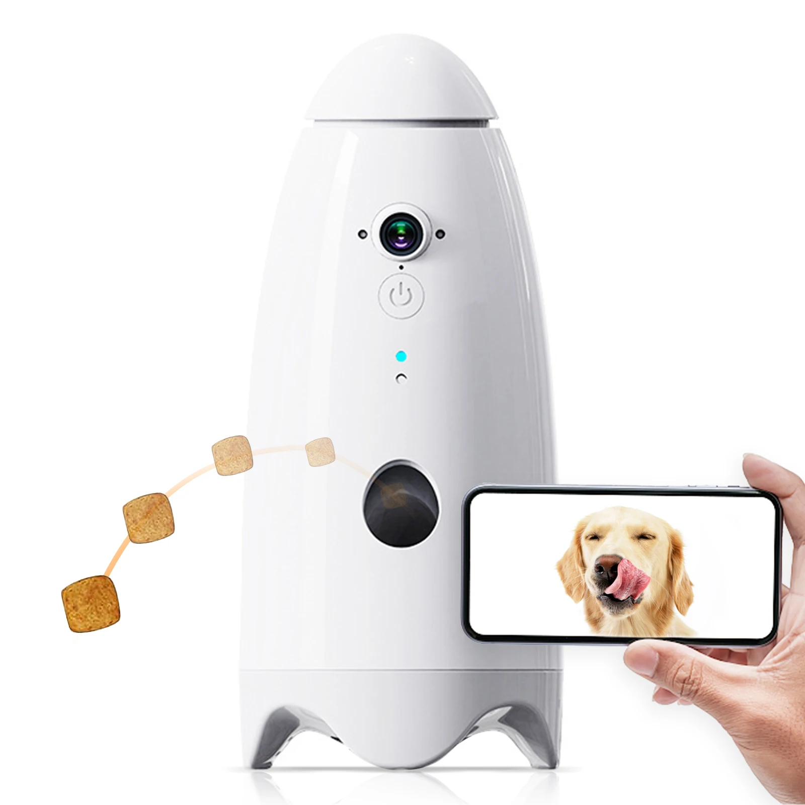 1pcs Smart 1080p Dog Camera 180° View with Treat Dispenser - Interactive Pet Feeder and Monitoring System Designed for Dogs