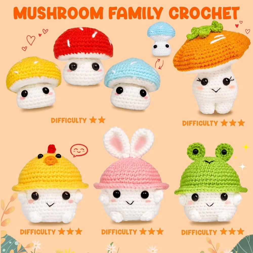 مجموعة كروشيه للمبتدئين، مجموعات كروشيه للبالغين أميجورومي كرافت الحياكة مجموعات كروشيه مع توت فيديو خطوة بخطوة #5