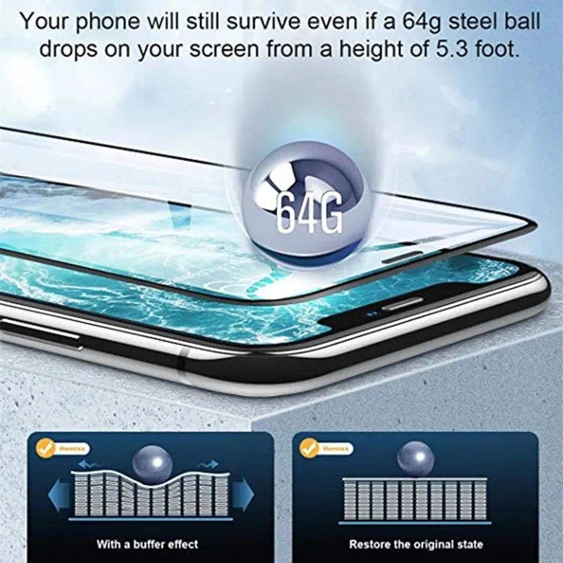 2PCS Screen Protector For iphone 16 15 14 13 12 11 Pro Max Plus X XS MAX XR Tempered Glass For iphone 14 15 16 Plus Protective image 2