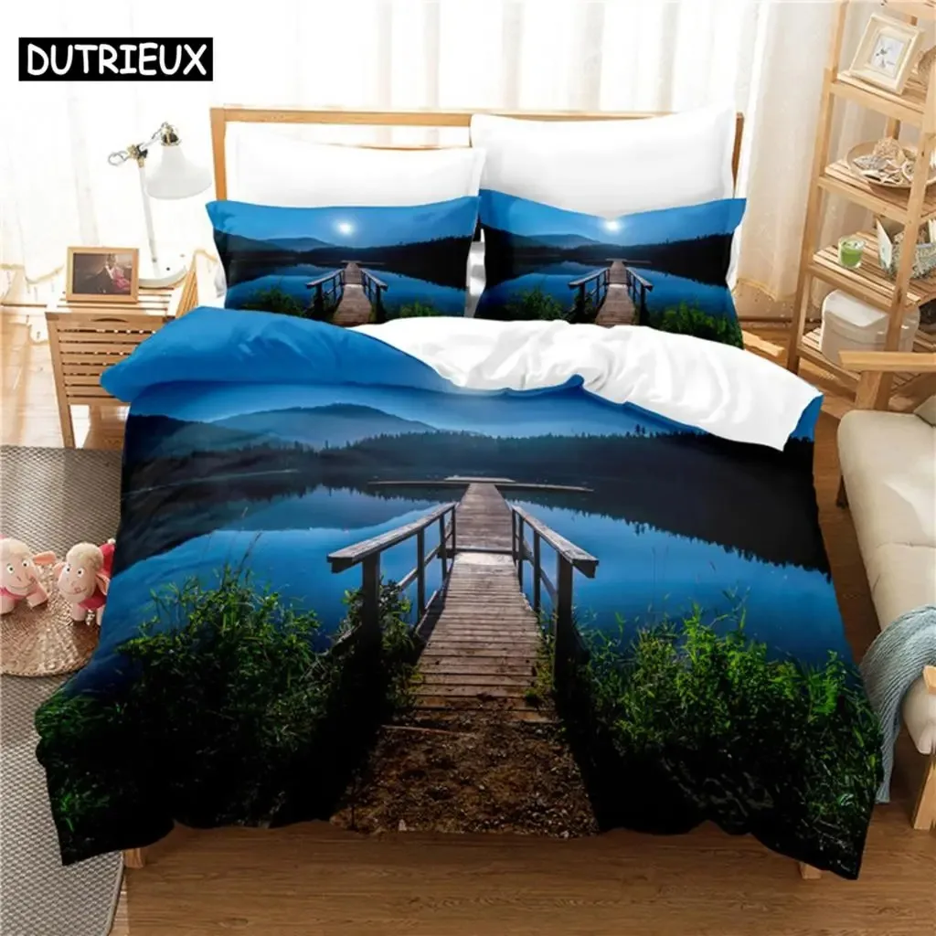 

Small Bridge Bedding Set Duvet Cover Set 3d Bedding Digital Printing Bed Linen Queen Size Bedding Set Fashion Design