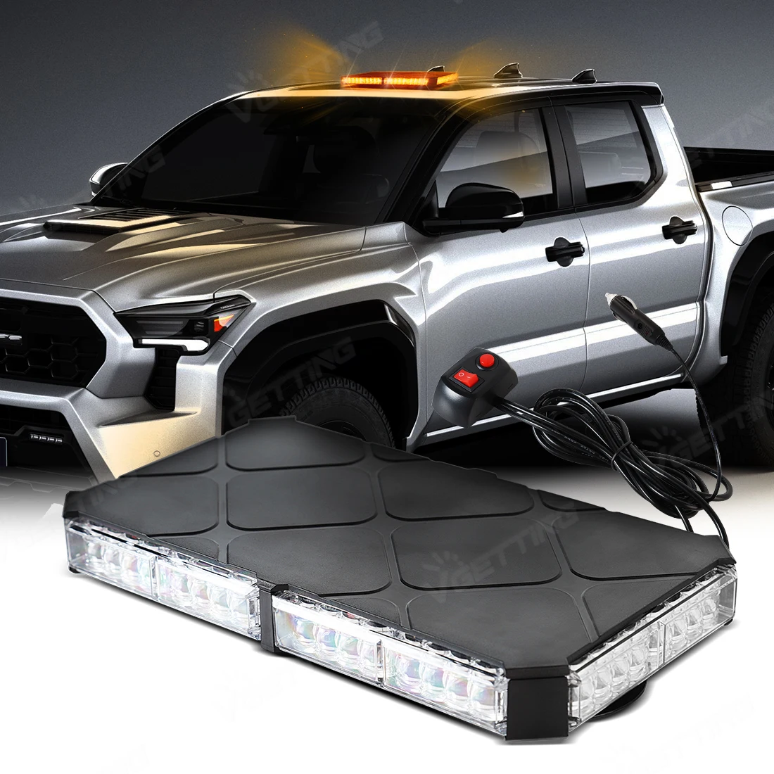 

Car Roof Top LED Strobe Light Magnetic Base Police Lights Emergency Warning Safety Lamp Yellow White For Trucks Vehicles Snow