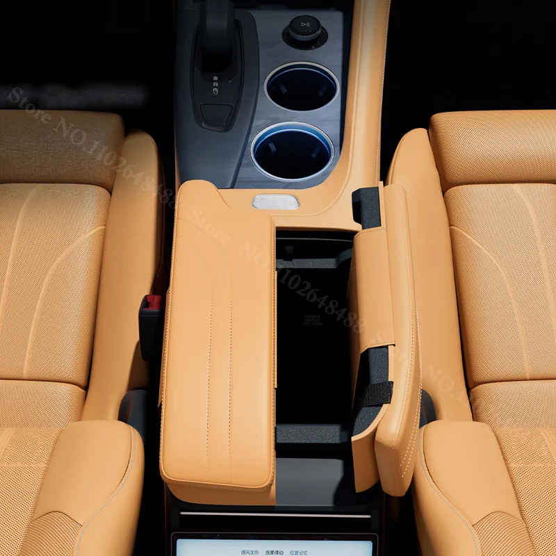 For Geely Zeekr 001 2021-2026 Car Armrest Box Height Increase Pad Leather Arm Support Cushion Protect Cover Interior Accessories