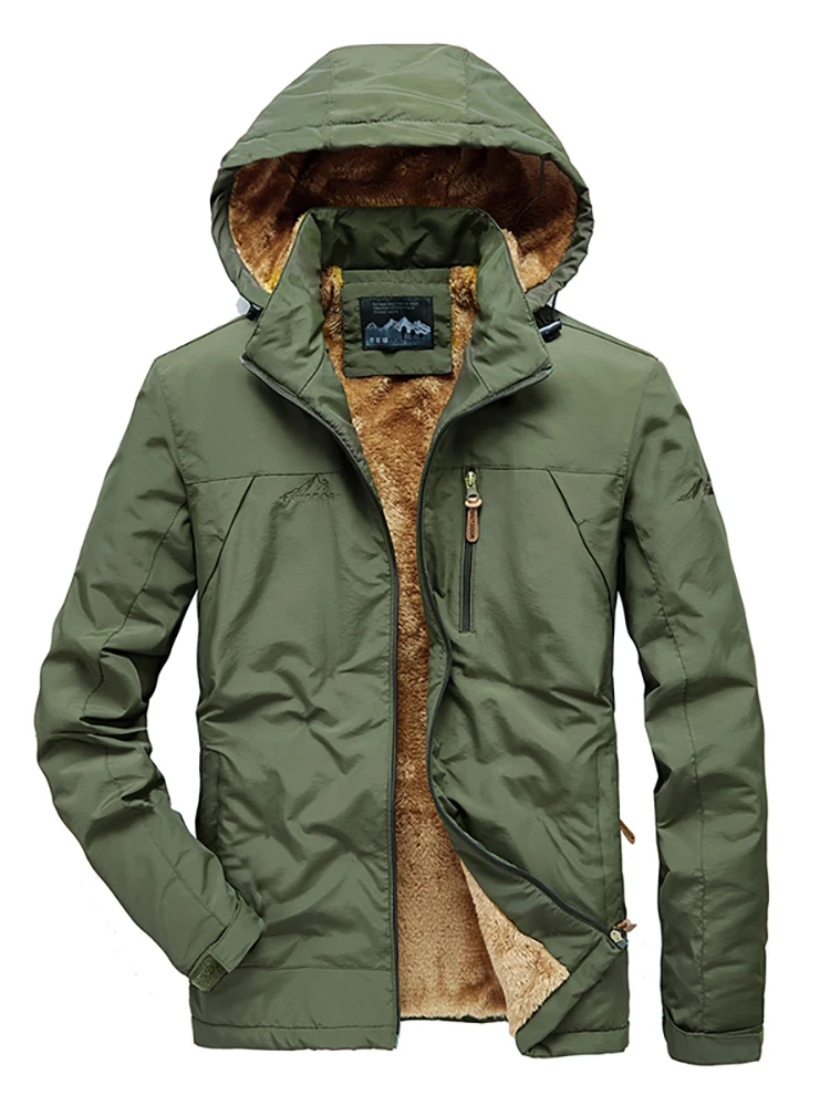 Men's New Winter Padded Thickened Hat Removable Cotton Jacket Casual Trend Fashion Solid Color Simple Jacket